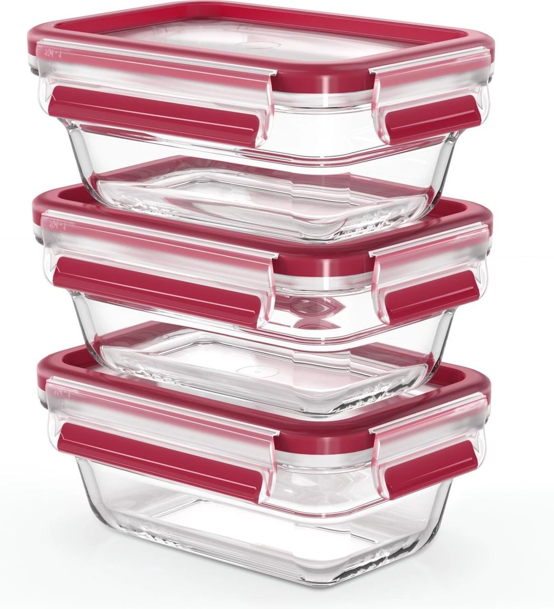 Tefal MasterSeal Glass - 3 X 450 Ml - Rechthoekig