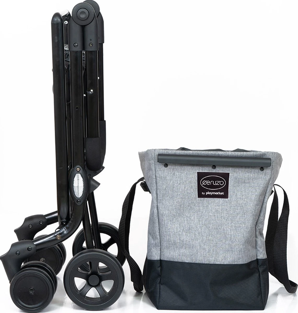 Ceruzo By Playmarket - Easy Go - Boodschappentrolley - Zwart-Groen - Afbeelding 4