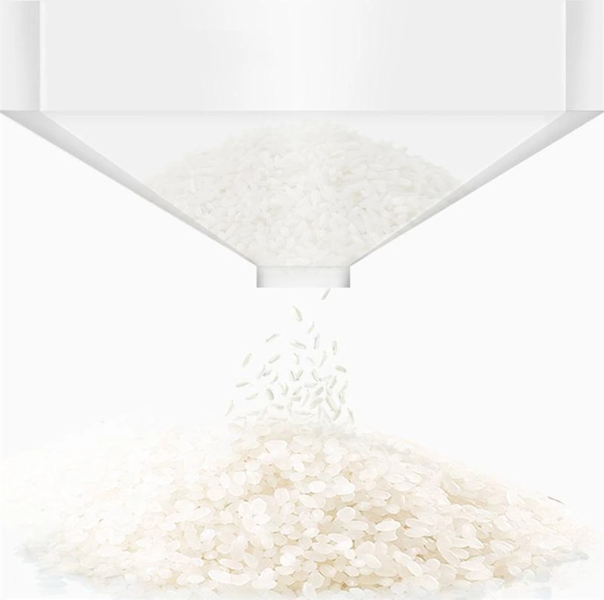 Merkloos TDR-Japans Rijst/Granen Container/Dispenser/ Opbergdoos - 6KG Inhoud - Wit - Afbeelding 3