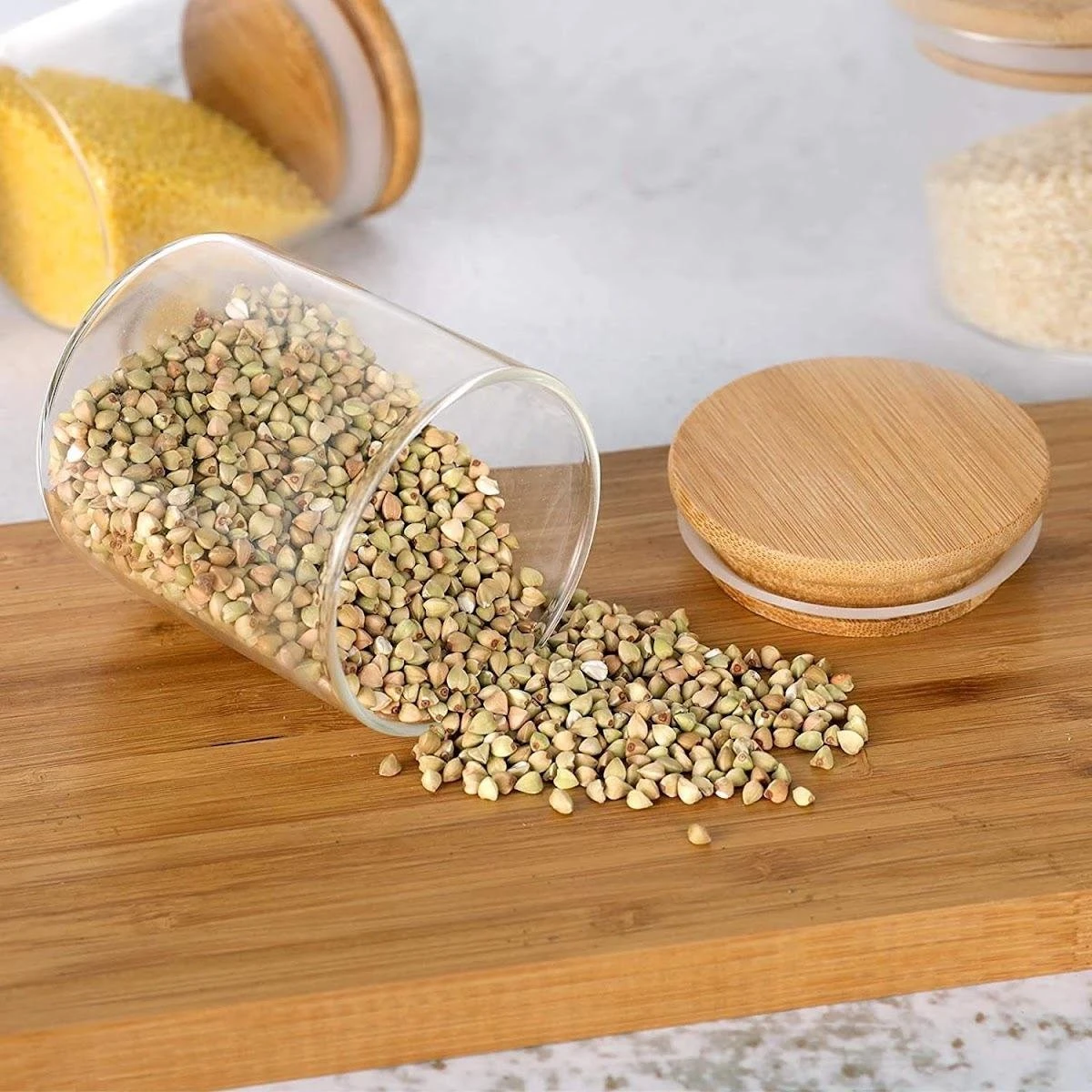 Quality Needz - Voorraadpotten - Glazen Potjes Met Deksel - 250 ML - 10 Delige Set - BPA-vrij - Gratis Pen & Herschrijfbare Stickers - Snoeppot - Afbeelding 4