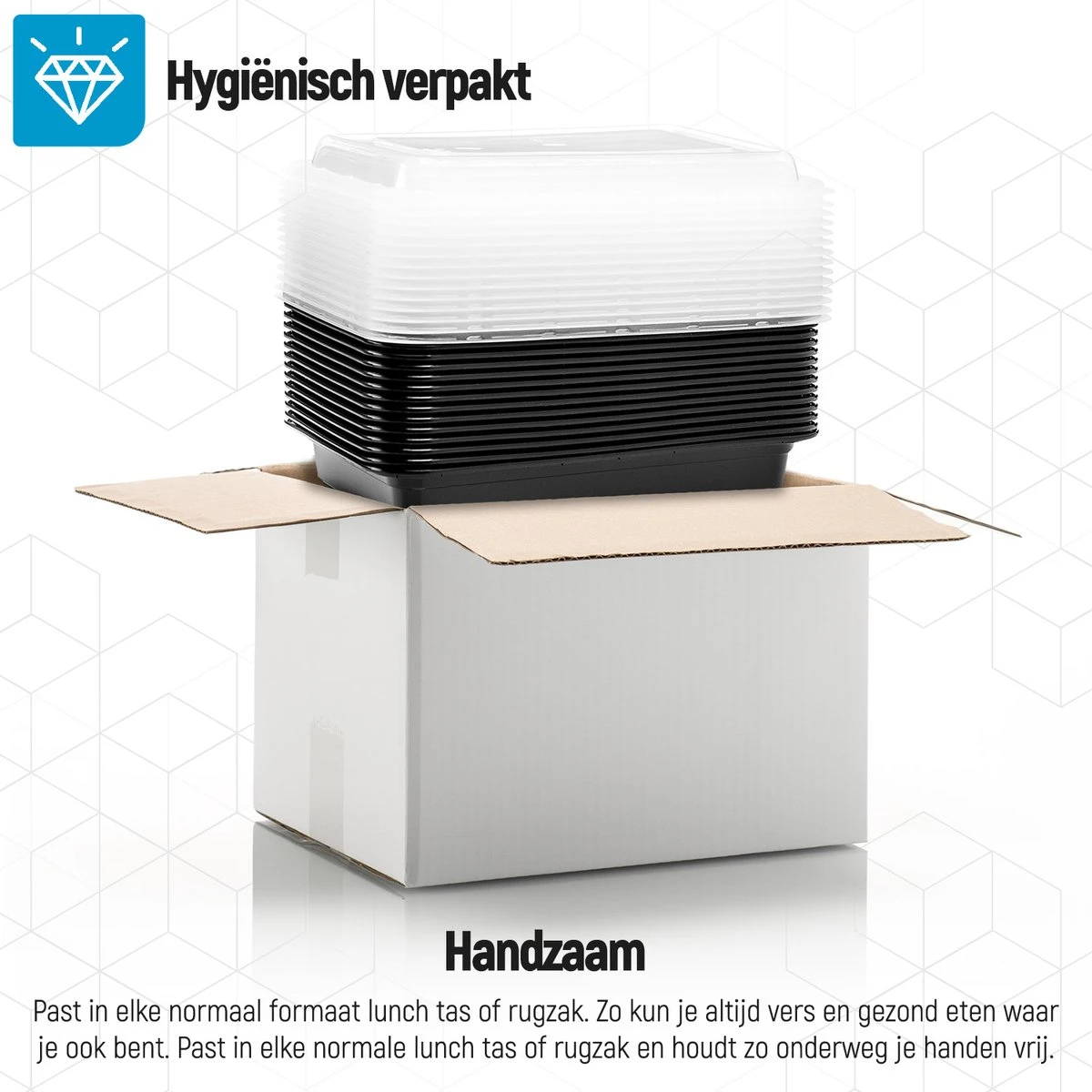 Meal Prep Bakjes - 20 Stuks - 1 Compartiment - Lunchbox - Diepvriesbakjes - Vershoudbakjes - Plastic Bakjes Met Deksel - Magnetron Bakjes Met Deksel - Meal Prep - Vershouddoos - 1L - BPA Vrij - Fitcrafters - Afbeelding 5