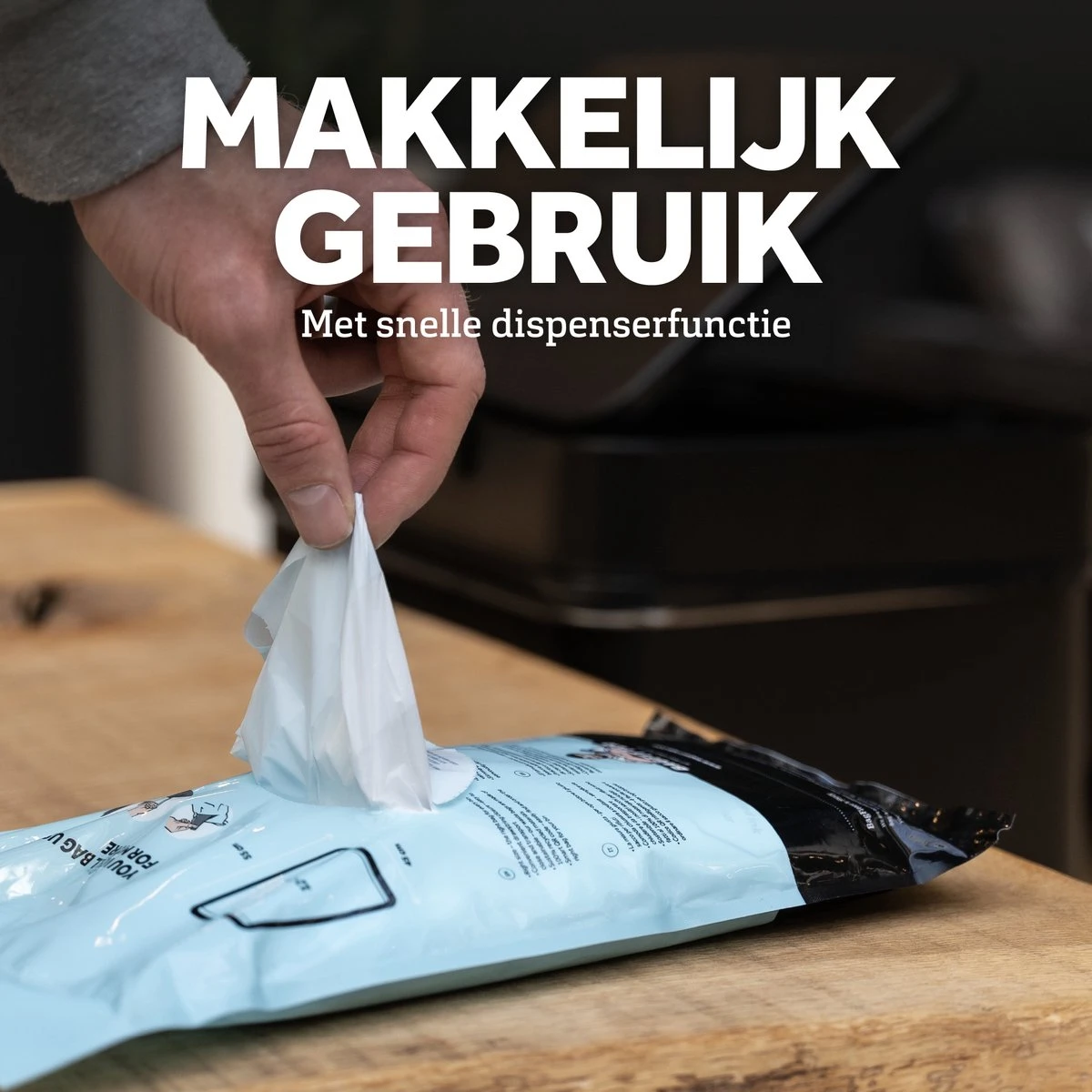 BagFitter Blauw A 12L Tot 15L Vuilniszak Met Trekband Van 100% Gerecycled Plastic - 54,5cm X 45cm - 30 Stuks - 12-15 Liter - Vuilniszakken - Afvalzakken - Prullenbakzakken Geschikt Voor O.a. Homra Stephs, Blinq En Nexo - Afbeelding 4