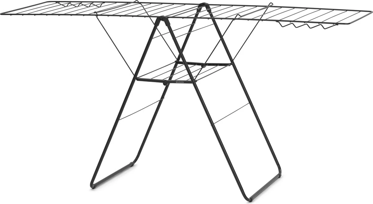 Brabantia HangOn Droogrek Inklapbaar - 25 Meter - Met Wasknijpertasje - Matt Black - Afbeelding 2