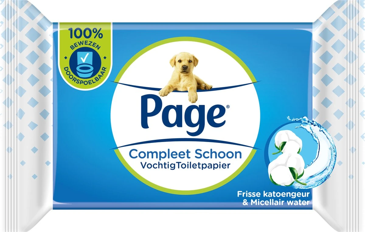 Page Vochtig Toiletpapier - 12 X 38 Stuks - Compleet Schoon Vochtig Wc Papier - Voordeelverpakking - Afbeelding 3