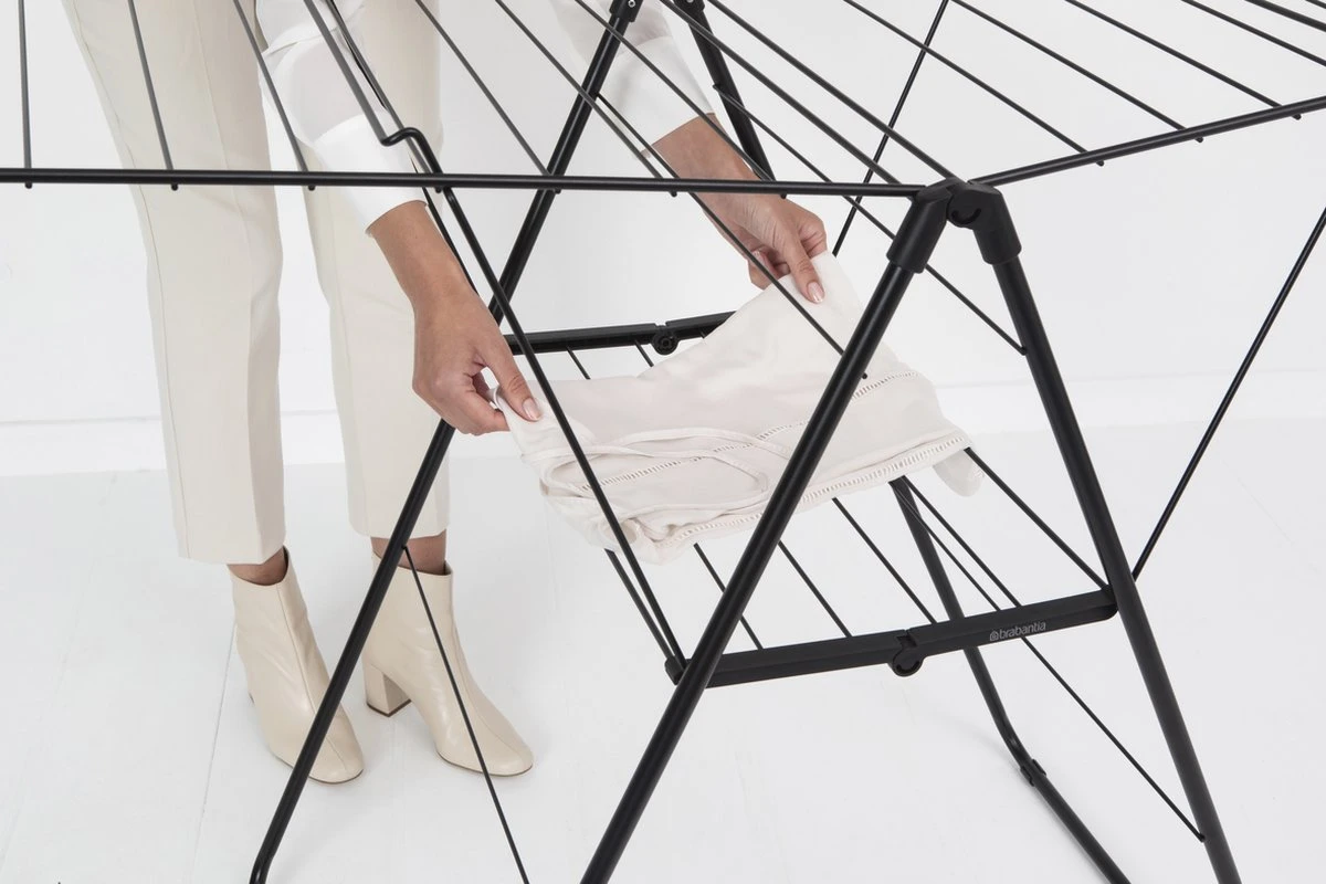 Brabantia HangOn Droogrek Inklapbaar - 25 Meter - Met Wasknijpertasje - Matt Black - Afbeelding 14