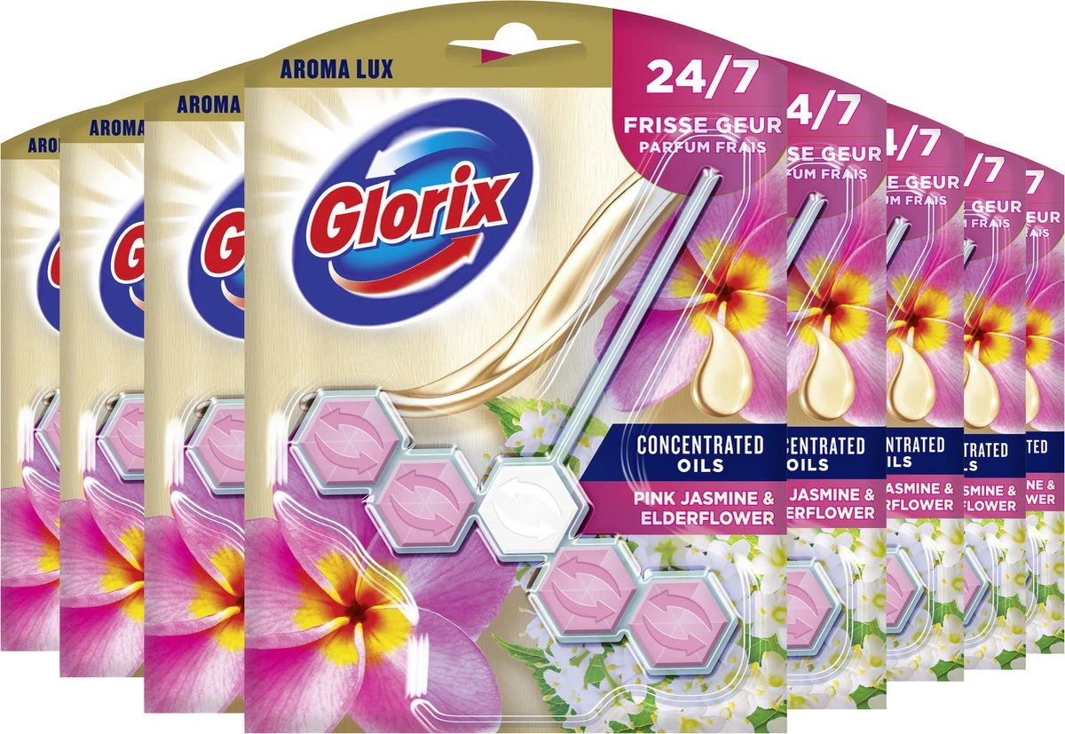 Glorix Aroma Lux Pink Jasmine & Elderflower Toiletblokken - 9 Stuks - Voordeelverpakking - Afbeelding 7
