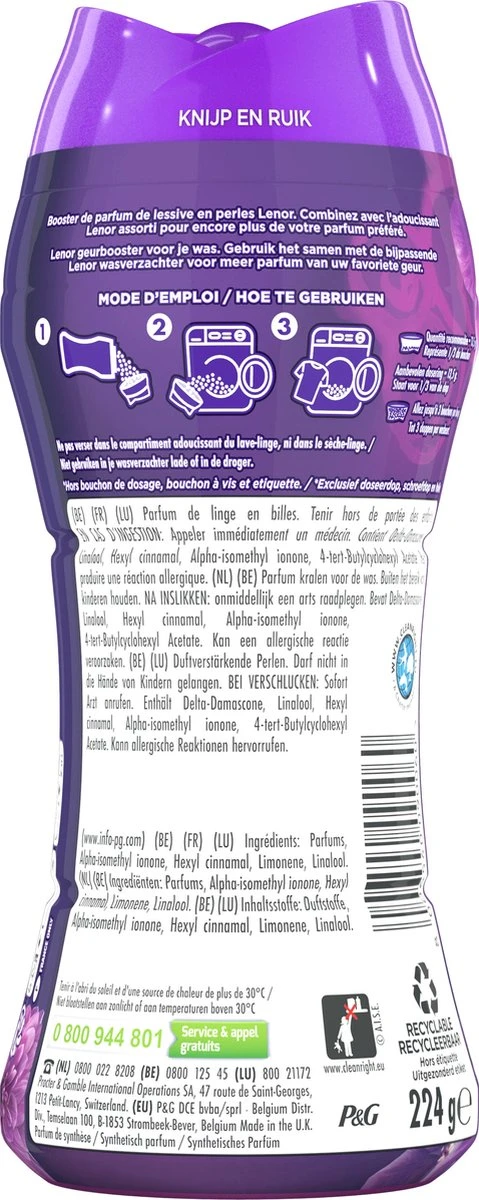 Lenor Amethist En Bloemen - In-Wash Geurbooster - Voordeelverpakking 6 X 16 Wasbeurten - Afbeelding 8