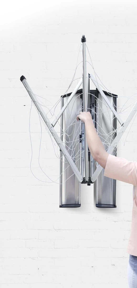 Brabantia WallFix Wanddroger - Met Opberg-/Beschermbox - 24 M - Metallic Grey - Afbeelding 3