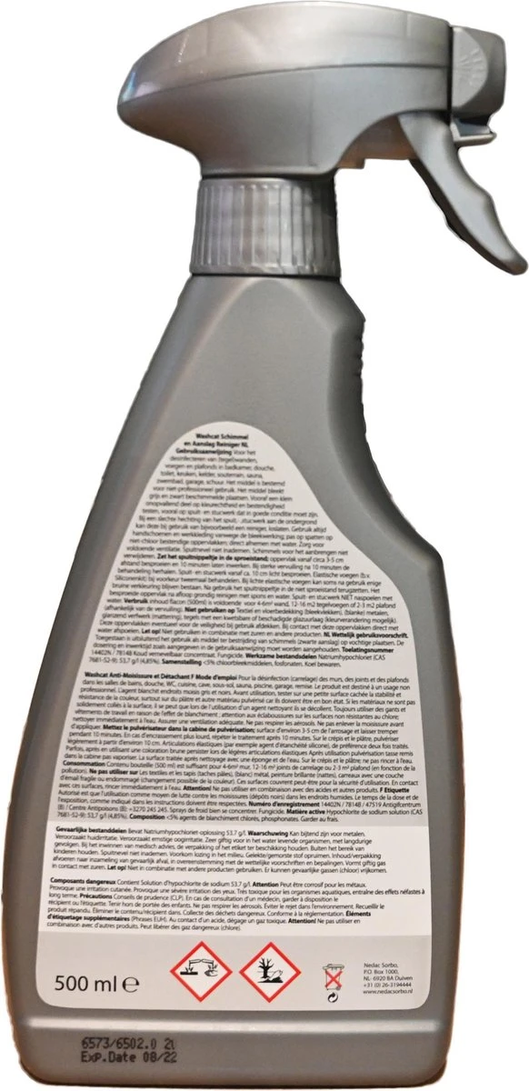 Schimmel En Aanslag Reiniger Washcat - 1x 500 ML - Afbeelding 2