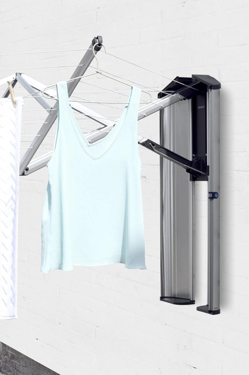 Brabantia WallFix Wanddroger - Met Opberg-/Beschermbox - 24 M - Metallic Grey - Afbeelding 5