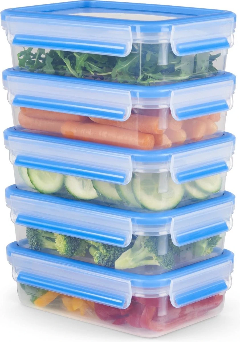 Tefal MasterSeal Fresh Mealprep Set - 5 X 800ml - Blauw - Afbeelding 2